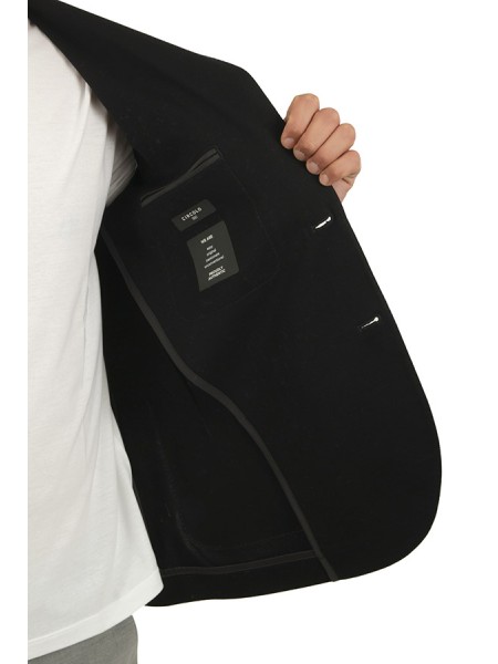 Giacca Circolo in Piquet Monopetto Nero